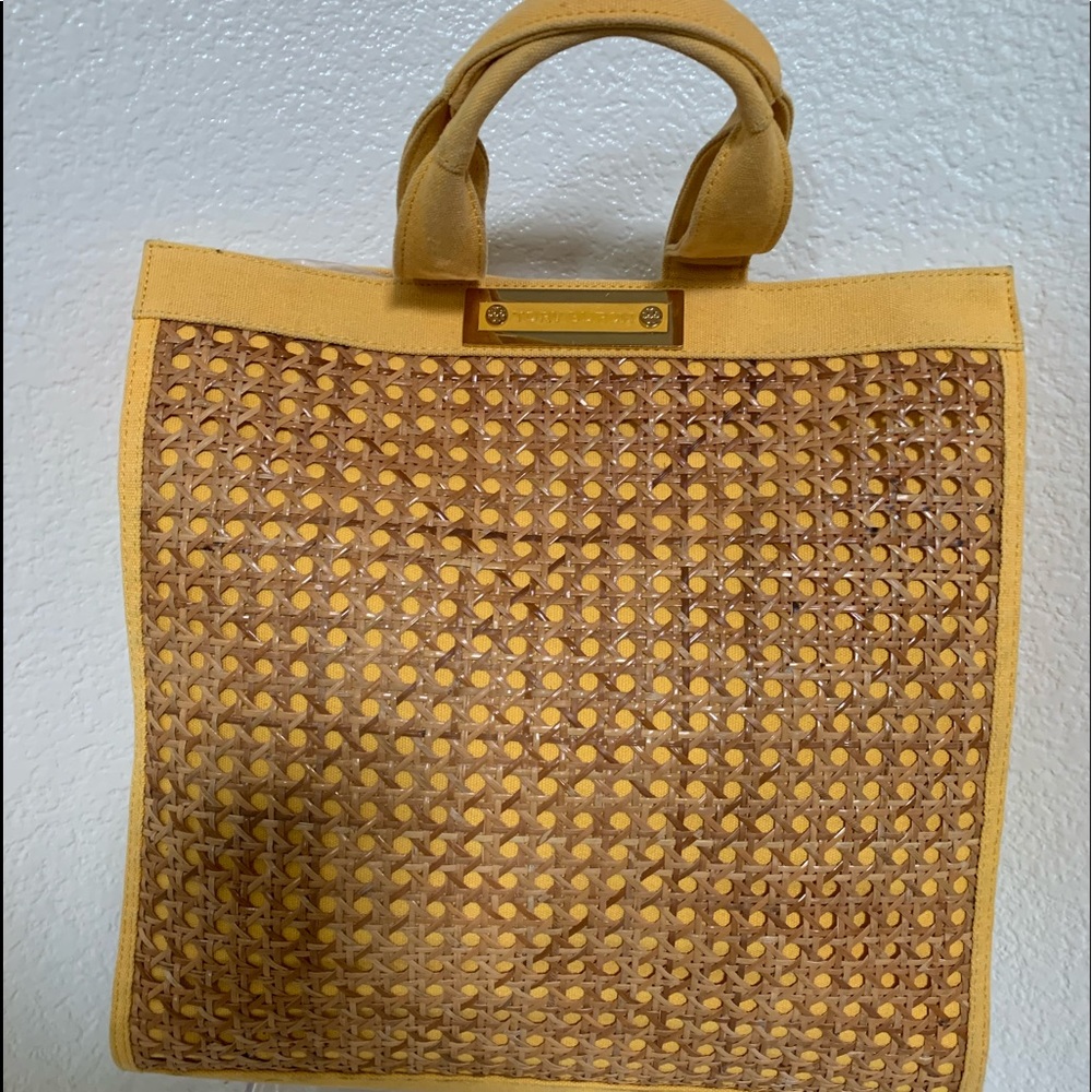 Tory Burch Straw Canvas Tote